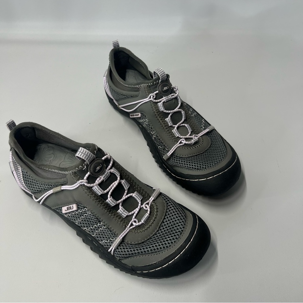 JBU Wyoming Trail Shoes Womens 6.5 Gray Vegan Water Ready Lightweight Sneaker